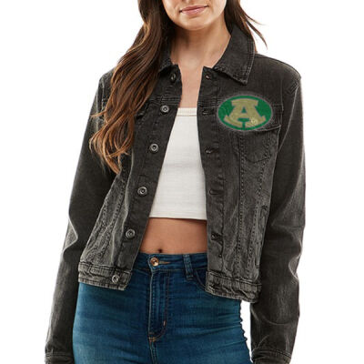 Logo and Mascot with Optional Sleeves - Stretched Ladies Casual Denim Jacket Thumbnail