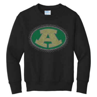 Logo with Optional Sleeves - Youth Core Fleece Crewneck Sweatshirt Thumbnail