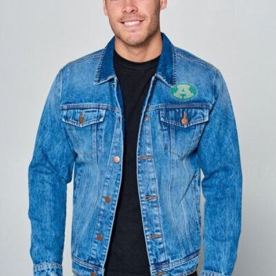 Logo and Mascot with Optional Sleeves - Men's Denim Jacket Thumbnail