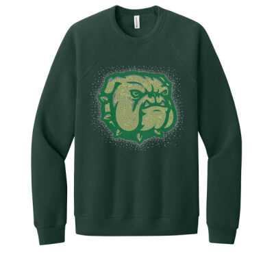 Mascot with Logo Sleeve - Unisex Sponge Fleece Raglan Sweatshirt Thumbnail